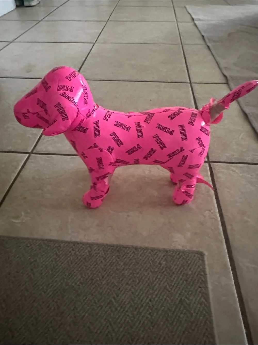 PINK Victoria's Secret Hot Pink Dachshund Figurine